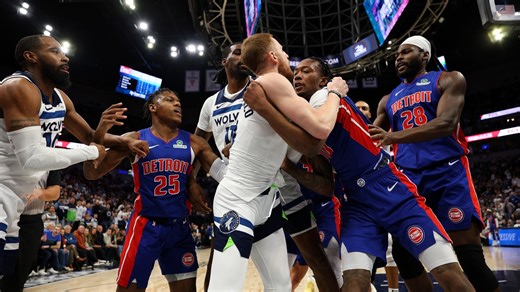 Pistons and Timberwolves face NBA punishment after brawl sees SEVEN ejected