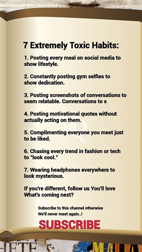 7 Toxic Habits That Secretly Ruin Your Authenticity Psychology Fact #ToxicHabits #Motivation