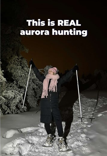 True story: you went aurora hunting in Finland. Btw, the best time to see the northern lights is autumn and spring. Would you go on a trip like this? #RealWinter #VisitFinland #Auroras