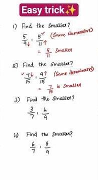 How to find smallest fraction with different methods🥳💥🎉✅#maths #youtubeshorts #viralshorts #trending