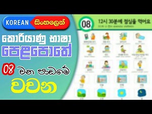 Learn Basic Korean Words in Sinhala: Eps Topik Vocabulary Translation Lesson 08: Korean Wachana