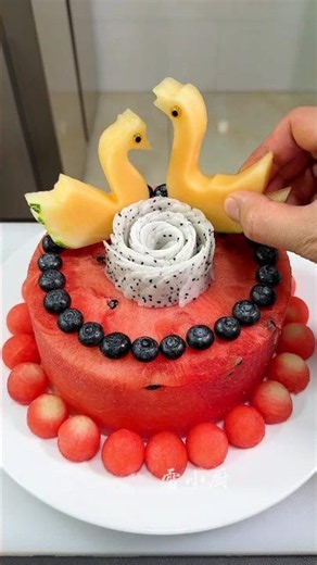 A Watermelon Cake Surprise for My Daughter's Birthday 🎂🍉 | how to make fruit cake #shorts​