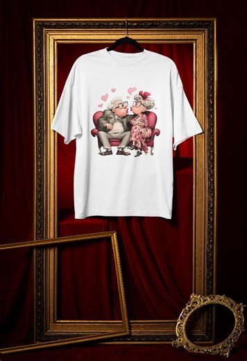 Funny Elderly Couple Cartoon Print Digital Download, Cute Old Couple Love Art, Anniversary Gift for Seniors, Whimsical Couple Wall Art - Etsy