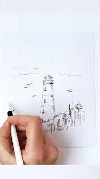 Simple Drawing Lighthouse | Urban Sketch Drawing