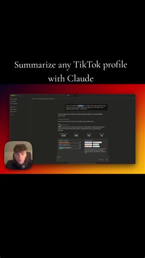 analyse any tik tok profile with claude #techtok #ai #coding #claude #python