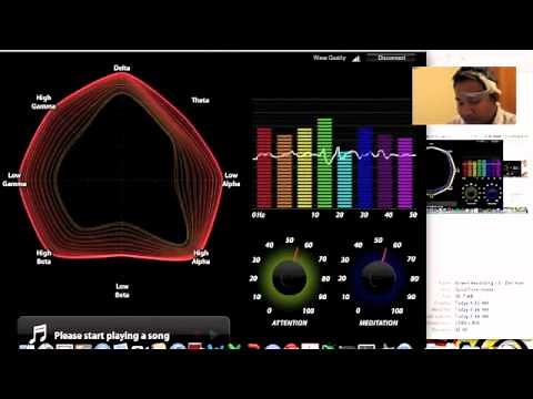 Asif measuring his Brain Waves with Neurosky Mindwave Headset