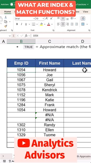 Excel's INDEX & MATCH Functions Explained! #shorts