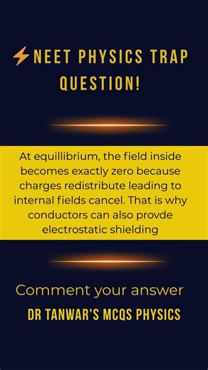 ⚡Electric Field Inside Conductor | NEET Physics Trap Question