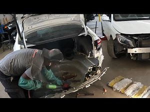 DIY how to remove and replace a rear body panel on a Corolla