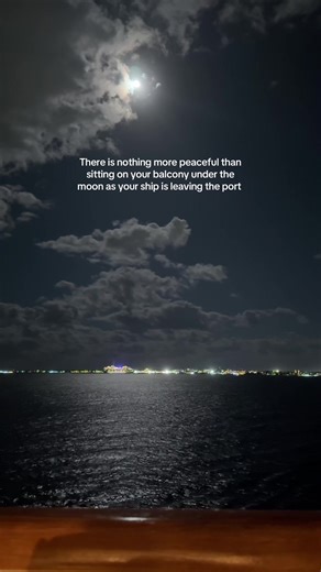Enjoying Moonlit Balcony Views on a Cruise Ship