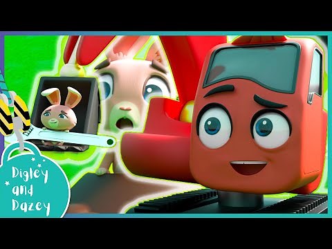 Excavator Cartoons (with Bunnies!) 🚧 🚜 | Digley and Dazey | Kids Construction Truck Cartoons