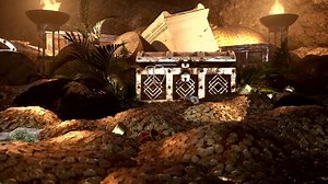 Treasure chest with golden coins