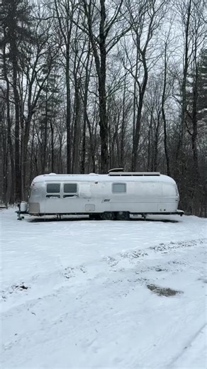 Breaking down my airstream after a short, cold, and beautiful visit upstate #gay #airstream #travel #adventure