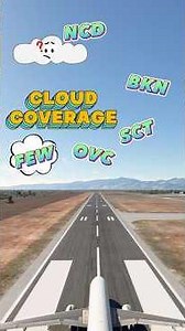Aviation weather: Cloud coverage. FEW. SCT. BKN. OVC. NCD. #realpilot #metar #flightsimulator