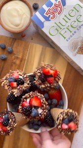 🍓🥄 Healthy On-the-Go Fruit & Yogurt Cones 🥄🍓⁠⁠A fun, delicious, and mess-free way to enjoy a wholesome snack! These Fruit & Yogurt Cones are perfect for breakfast on the go, picnics, or as a refreshing treat. Made with Joy Cone Gluten Free Cones, creamy yogurt, fresh fruit, and a chocolate-dipped nutty crunch, they’re as tasty as they are nutritious!⁠⁠✨ Ingredients:⁠*Joy Gluten Free Sugar Cones⁠*1/2 cup chocolate, melted (dairy-free if needed)⁠*1/3 cup crushed nuts (pecans, almonds, or walnu