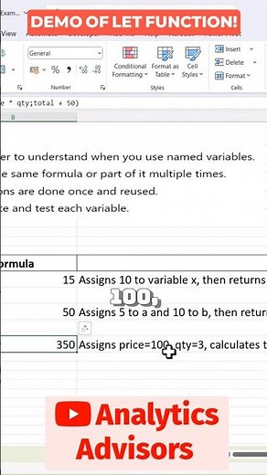 Calculate Total with LET Function in MS Excel! #shorts