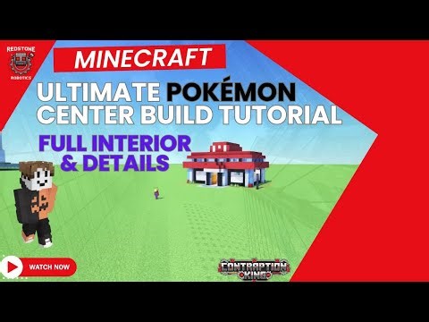 Minecraft : ULTIMATE Pokémon Center Build Tutorial! (Full Interior & Details)