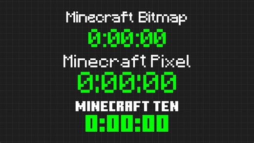 10小时计时器绿幕_三种Minecraft字体
