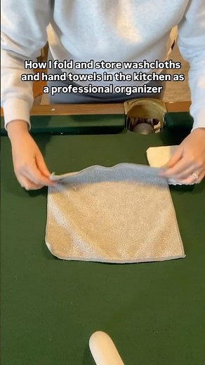 How to fold and store rags and hand towels in the kitchen as a professional organizer
