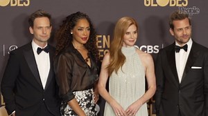 Suits Stars Patrick J. Adams, Gabriel Macht, Sarah Rafferty and Gina Torres Reunite at 2024 Golden Globes
