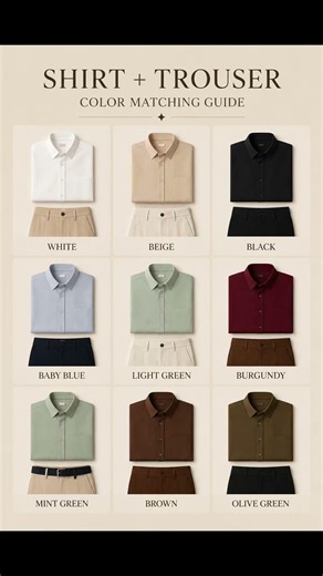 shirt + trouser color matching guide ✅ #fashionguide #fashionstyle #oldmoney #oldmoneyoutfits