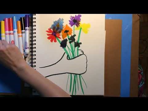 Picasso Inspired Flowers Art Lesson for Kids