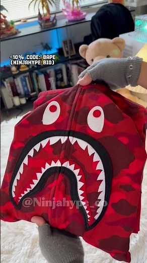 POV: Unboxing the legendary Bape 1st Red Camo Shark Hoodie with good price❤️🦈 Search ‘Red Camo’ bio