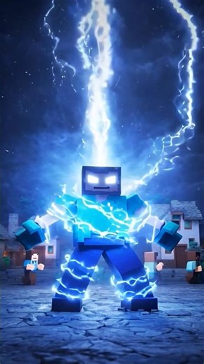 HeroBrine vs Steve ⚡The Village War | Minecraft Shorts #minecraft #viral #viralvideo #fyp #cinematic