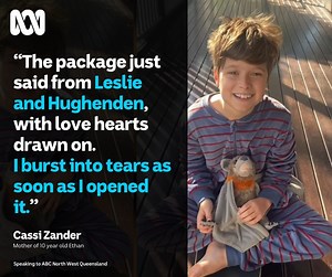 ❤️THANK-YOU FOR TY HUGHENDEN 🦇 Cassi Zander and her family were travelling through Hughenden, when 10 year old Ethan lost his comfort toy "TY". Local Hughenden ladies went on a town-search for the toy, posting it back to Ethan without charge. 📦 Cassi said as Ethan has special needs, having the toy returned was a great surprise and heartwarming for the family now in Brisbane's lockdown. "I don't know what these people are going through, drought, COVID, and yet they still went above and beyond f