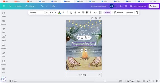 Beach Bonfire Party Invitation: Watercolor Sunset, Editable Text (digital Download) - Etsy