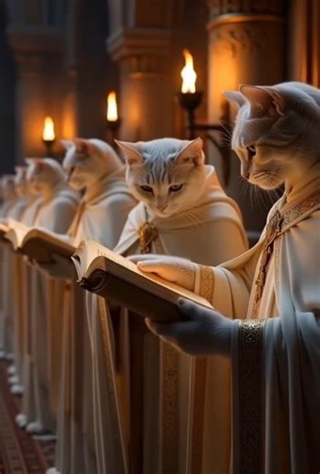 Pharaoh Cats as Ancient Priests Reading Sacred Texts 🐱📜