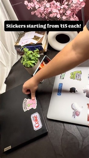 Residue free laptop stickers. Shop now at stickyflex #laptopstickers #stickers #stickerbook