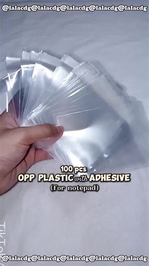 100 pcs OPP Plastic with Adhesive for Notepad Packaging