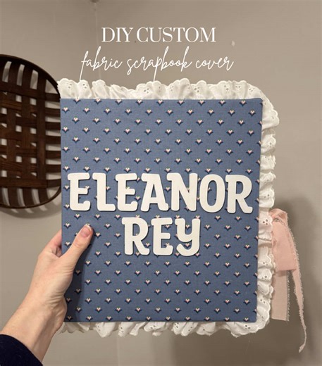 DIY CUSTOM FABRIC SCRAPBOOK COVER 🤍 First time trying to make a fabric cover for my daughters scrapbook & I’m in love with it! Let me know if you want a tutorial on how to make one. I will link the supplies in my ShopMy 🔗 #scrapbooking #diy #scrapbook #scrapbookideas