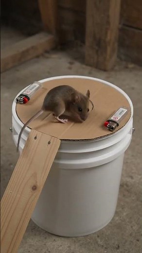 Simple Bucket & Cardboard Mouse Trap That Actually Works! 📦#easymouse #trendingshorts
