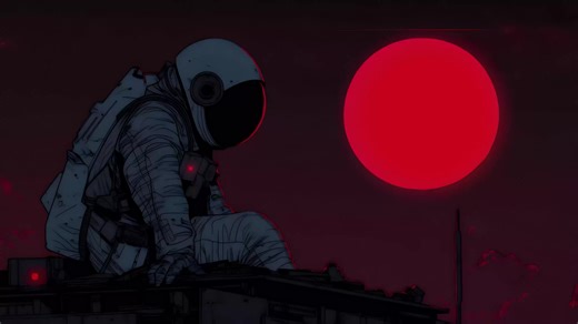 Astronaut in Red Live Wallpaper