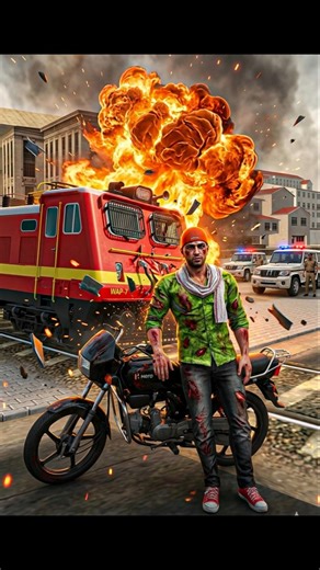 Franklin Bought Splendor Then Train Accident In Indian Theft Auto Simulator Game #shorts #shortvideo