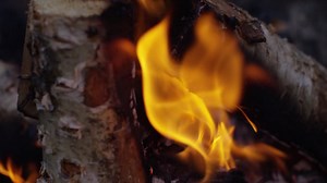 Free stock video - Burning logs slow motion 4k 09