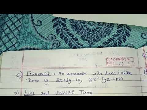 CLASS 7TH ALGEBRAIC EXPRESSIONS CONCEPTS