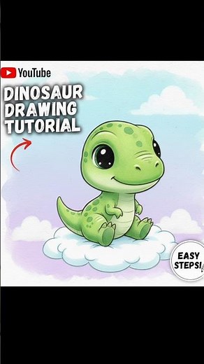 steps by step how to draw a dinosaur | easy drawing toturial