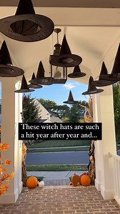 8K views · 194 reactions | These witch hats are a Halloween decor MUST HAVE in our home and you won’t believe the price for a 12 pack on Amazon! 勞慄‍♀️ Follow @fidlinaroundhome and comment WITCH PLEASE below and I’ll send you the ! Who else decorates with witch hats?! Have questions about how to hang and secure them?! Ask me below!  | Fidlin Around Home | Facebook