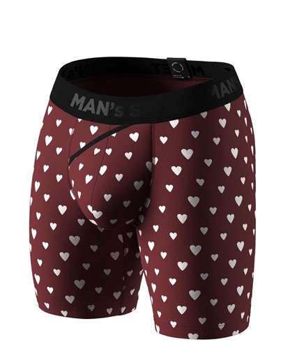 Men’s Long Boxer Briefs Heart Pattern, Breathable Cotton Underwear With Anatomical Pocket, Comfortable Fit, Anniversary Gift - Etsy