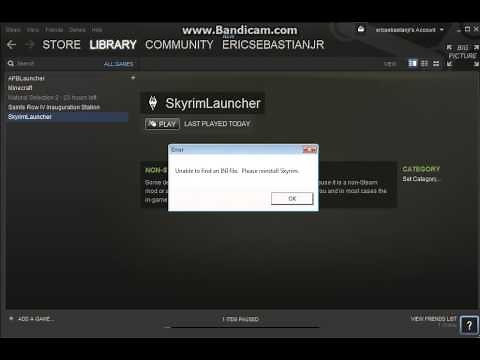 Unable To Find ini File Please reinstall Skyrim (how do i fix this???)