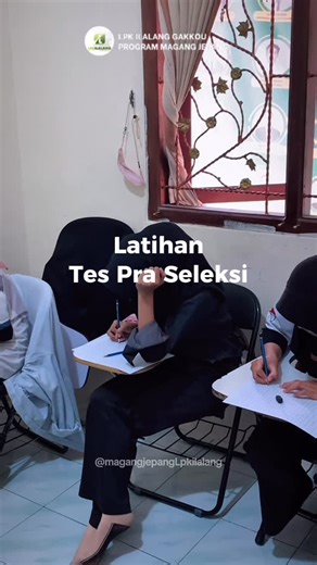 LPK ILALANG on Instagram: "Siswa-siswi Lpk Ilalang sedang latihan tes matematika dan bahasa Jepang dasar untuk mempersiapkan ketika Pra Seleksi nanti🙌 Ganbatte Minnasan💪🏻 #fyp #bahasajepang #jobjepang #pelatihanbahasa"