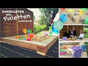 Build your own sandbox from pallets - Sandpit made from Euro pallets - Pallet furniture instructi...