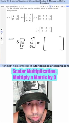 Scalar Multiplication Multiply a Matrix by 3 #matrix #matrices #trigonometry #maths