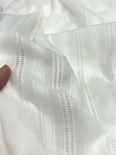 Off-White Striped Linen Cotton Fabric | Lightweight Blouse Hanfu Dress Material