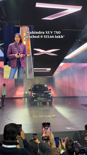 Car Girls India 🇮🇳 on Instagram: "Mahindra XUV 7XO launched at a starting price of ₹13.66 lakh and it comes with a triple screen setup, wireless android auto and apple car play from the base variant itself. . @cargirlsindia motoring show 🇮🇳 . CGI team: @kritshetty @vidyagunz @thewhiteframeguy . #Mahindra #xuv #mahindraxuv700 #cargirlsindia #suv"