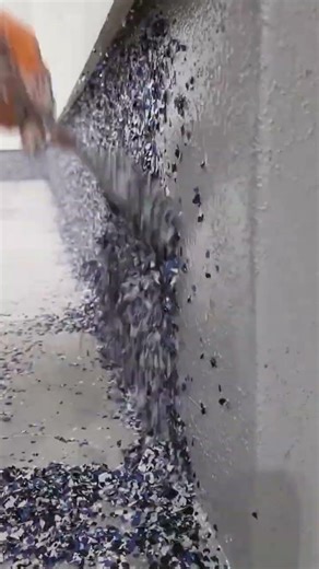 the process of plastering sand powder on bathroom walls to make them look beautiful #construction