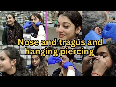 Full Ear & Nose Transformation! ✨ Tragus, Conch, Helix & Hanging earpiercing in delhi